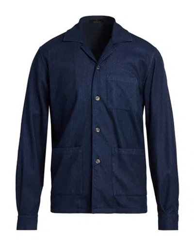 Santaniello Man Blazer Navy Size 40 Wool, Polyester