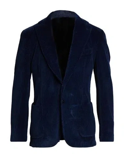 Santaniello Man Blazer Navy Size 42 Cotton In Blue
