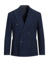 Santaniello Man Blazer Navy Size 42 Cotton, Linen