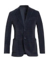 Santaniello Man Blazer Navy Size 46 Cotton, Elastane In Navy