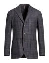 Santaniello Man Blazer Navy Size 48 Wool, Polyester, Polyamide In Blue
