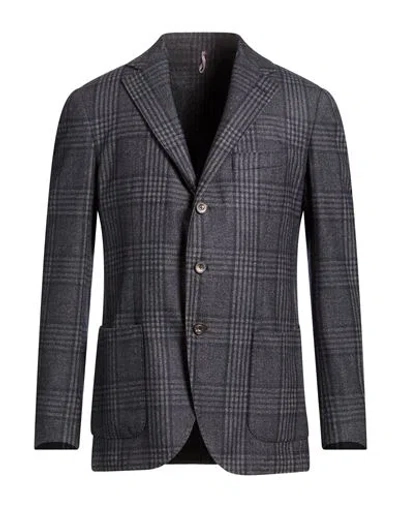 Santaniello Man Blazer Navy Size 48 Wool, Polyester, Polyamide In Blue