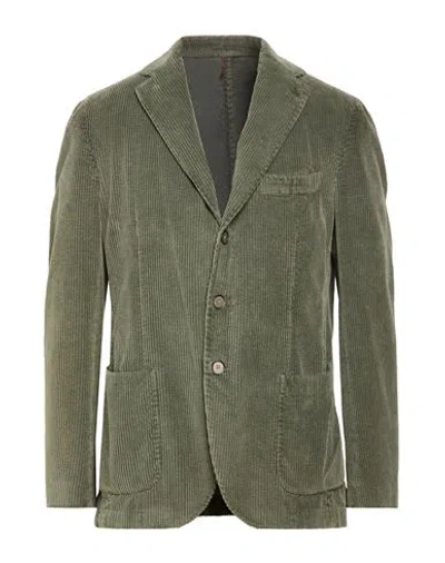 Santaniello Man Blazer Sage Green Size 42 Cotton
