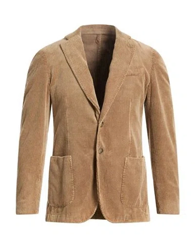 Santaniello Man Blazer Sand Size 36 Cotton In Multi