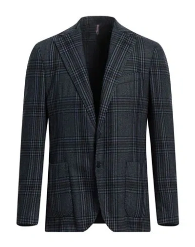 Santaniello Man Blazer Slate Blue Size 42 Wool, Cashmere, Polyester, Polyamide