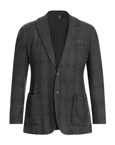Santaniello Man Blazer Charcoal Size 40 Wool, Cashmere, Polyester, Polyamide In Grey
