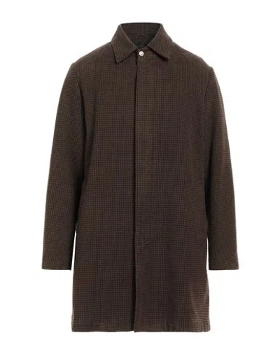 Santaniello Man Coat Camel Size 40 Cotton, Polyester In Brown