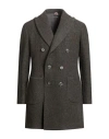 Santaniello Man Coat Dark Green Size 40 Wool In Black