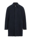 Santaniello Man Overcoat & Trench Coat Navy Size 38 Cotton In Navy Blue