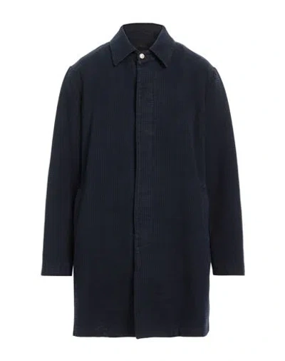 Santaniello Man Coat Navy Blue Size 42 Cotton, Polyester