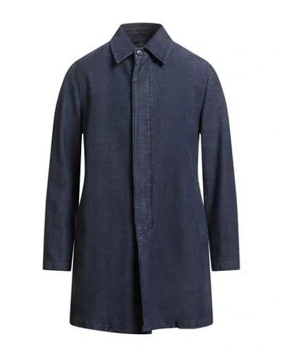 Santaniello Man Denim Outerwear Midnight Blue Size 40 Cotton