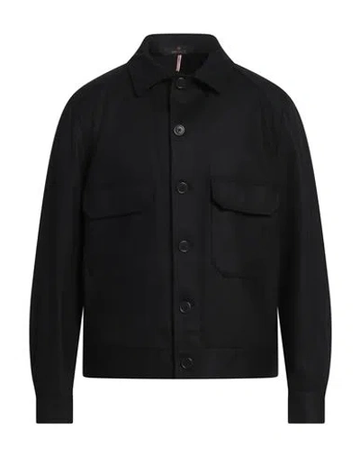 SANTANIELLO SANTANIELLO MAN JACKET BLACK SIZE 42 WOOL, POLYAMIDE, CASHMERE, ELASTANE