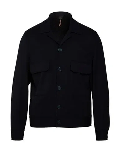 Santaniello Man Jacket Midnight Blue Size 38 Cotton In Black
