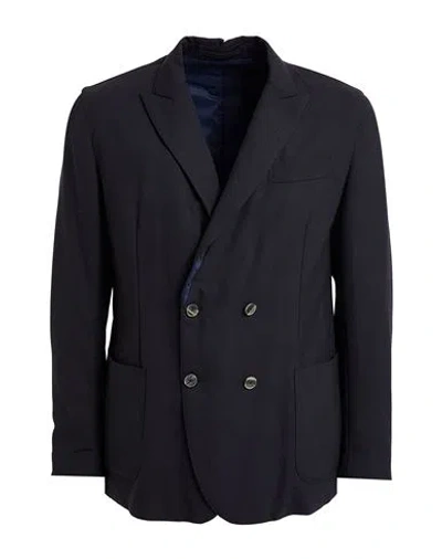 Santaniello Man Jacket Midnight Blue Size 40 Wool, Polyester, Elastane