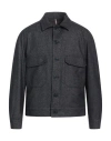 Santaniello Man Jacket Navy Size 40 Cotton, Wool, Polyamide, Cashmere, Elastane In Navy Blue