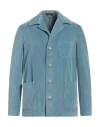 Santaniello Man Jacket Pastel Blue Size 40 Cotton