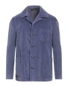 Santaniello Man Jacket Purple Size 40 Cotton In Blue