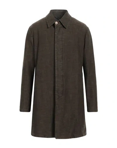 Santaniello Man Overcoat & Trench Coat Military Green Size 48 Cotton In Green
