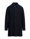 Santaniello Man Overcoat & Trench Coat Navy Size 38 Cotton In Navy Blue