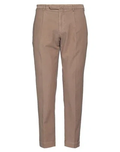 Santaniello Man Pants Beige Size 36 Cotton, Elastane In Brown