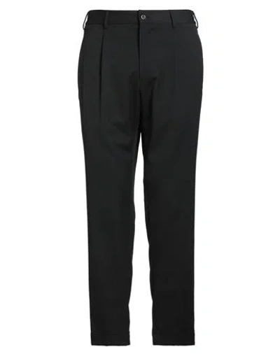 SANTANIELLO SANTANIELLO MAN PANTS BLACK SIZE 40 POLYESTER, WOOL, ELASTANE