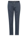 Santaniello Man Pants Blue Size 36 Cotton, Elastane