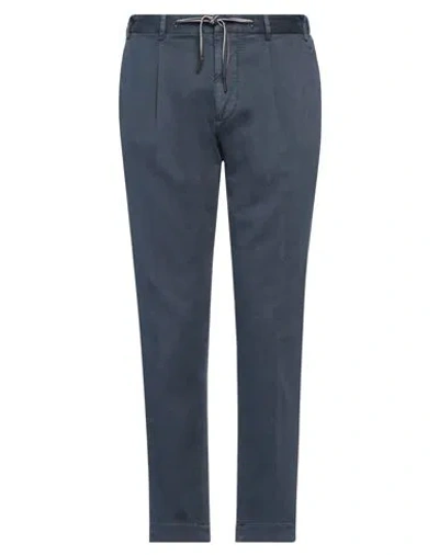 Santaniello Man Pants Blue Size 40 Cotton, Elastane