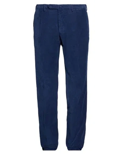 Santaniello Man Pants Blue Size 42 Cotton, Elastane