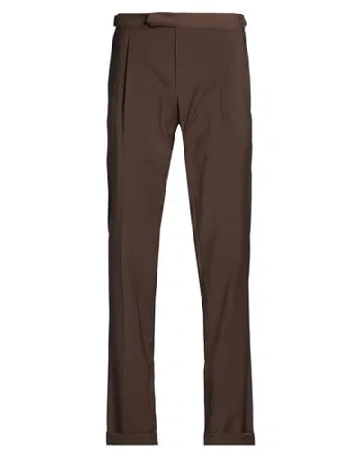 Santaniello Man Pants Brown Size 30 Polyester, Wool, Elastane