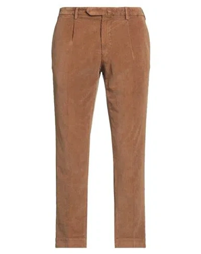 Santaniello Man Pants Brown Size 32 Cotton, Elastane