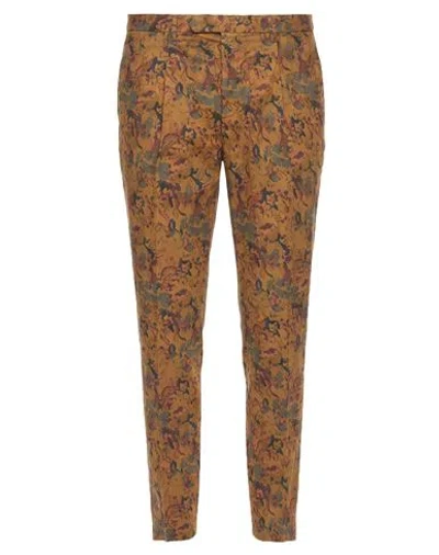Santaniello Man Pants Brown Size 32 Cotton, Elastane
