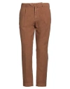 Santaniello Man Pants Brown Size 40 Cotton, Linen