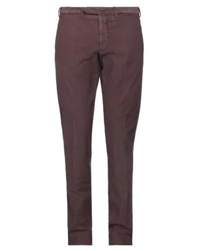 SANTANIELLO SANTANIELLO MAN PANTS BURGUNDY SIZE 40 COTTON, ELASTANE
