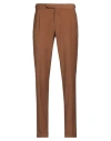Santaniello Man Pants Camel Size 30 Polyester, Wool, Elastane In Brown