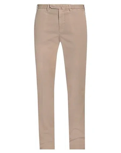 Santaniello Man Pants Camel Size 40 Cotton, Elastane In Beige