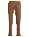 Santaniello Man Pants Camel Size 38 Cotton, Elastane In Sand