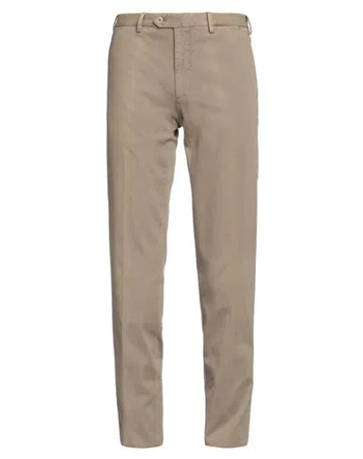Santaniello Man Pants Camel Size 42 Cotton, Elastane In Beige