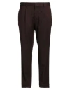 Santaniello Man Pants Chocolate Brown Size 38 Polyester, Wool, Elastane In Brown