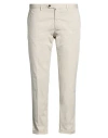 Santaniello Man Pants Cream Size 42 Cotton, Elastane In White