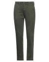 Santaniello Man Pants Dark Green Size 28 Cotton, Elastane In Green
