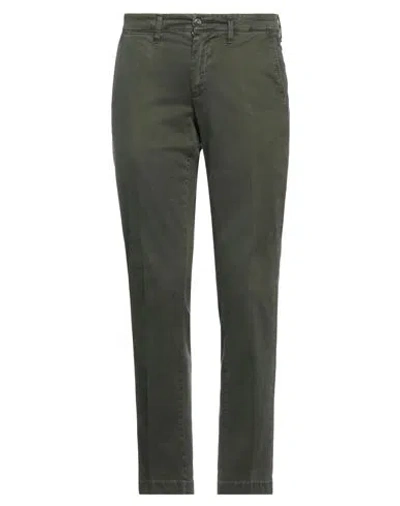 Santaniello Man Pants Dark Green Size 28 Cotton, Elastane