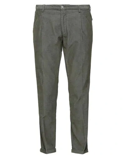 Santaniello Man Pants Green Size 40 Cotton, Polyester, Elastane In Grey