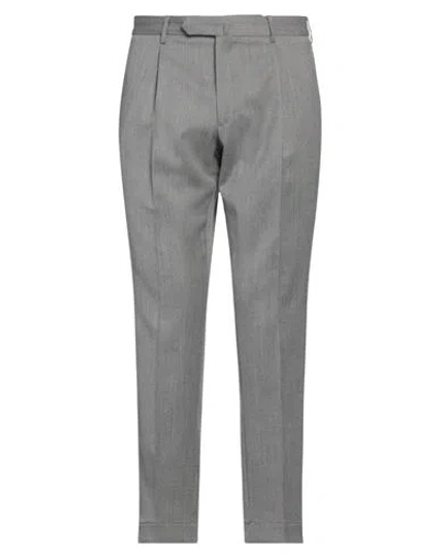 Santaniello Man Pants Grey Size 34 Polyester, Wool, Elastane In Gray
