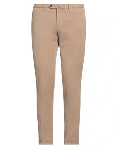 Santaniello Man Pants Khaki Size 38 Cotton, Elastane In Beige
