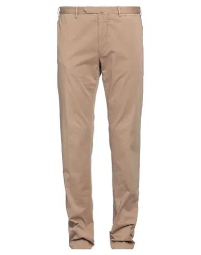 Santaniello Man Pants Khaki Size 38 Cotton, Elastane In Beige