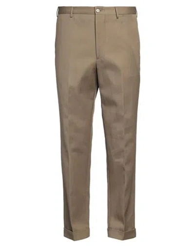 Santaniello Man Pants Khaki Size 38 Cotton, Linen In Beige