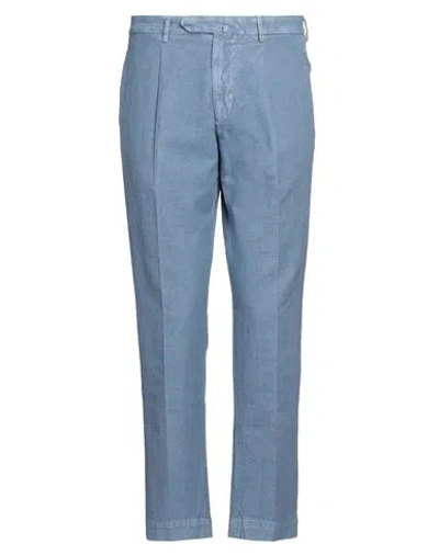 SANTANIELLO SANTANIELLO MAN PANTS LIGHT BLUE SIZE 38 COTTON, LINEN
