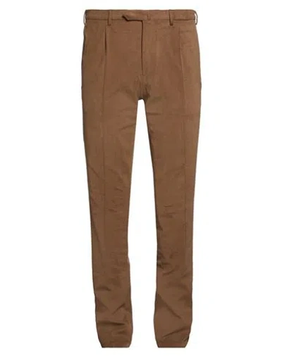 Santaniello Man Pants Light Brown Size 40 Cotton, Elastane In Beige