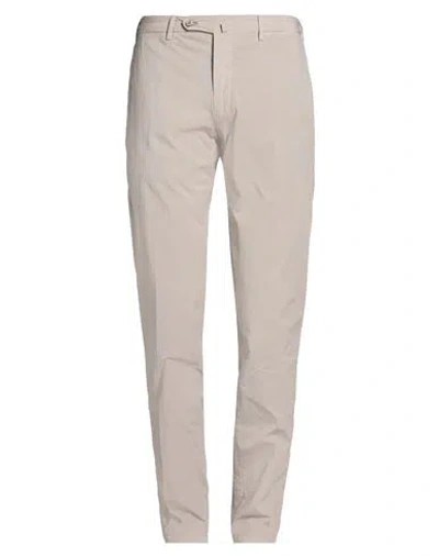 Santaniello Man Pants Light Grey Size 34 Cotton, Elastane In Brown