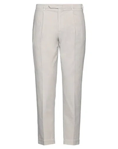 Santaniello Man Pants Light Grey Size 36 Cotton, Elastane In White